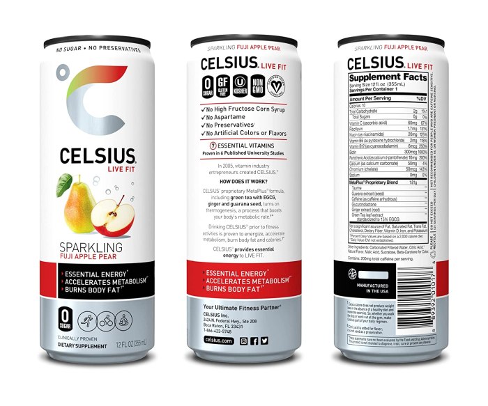 Celsius drink nutrition facts